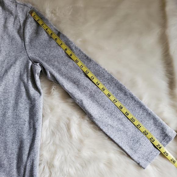 Eileen Fisher Herringbone Organic Cotton Longline Open Front Jacket Cardigan L - Picture 12 of 13